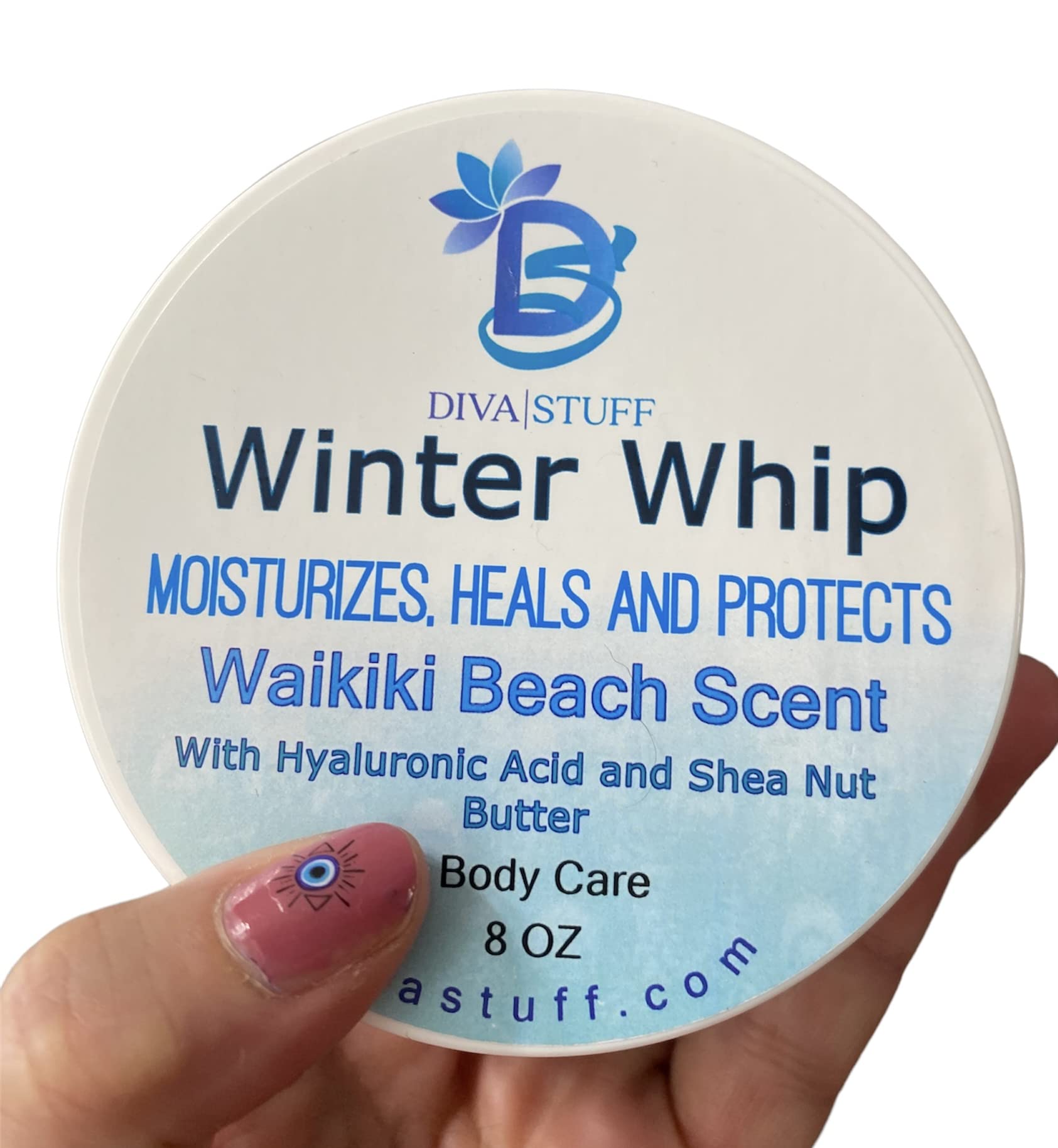 Diva Stuff Waikiki Coconut Beach Scented Body Cream - Winter Whip Formula for Dry Skin Care, Moisturizing & Healing Lotion with SPF Protection - Perfect for Outdoor Sports, Beach Days & Cold Weather Skin Care