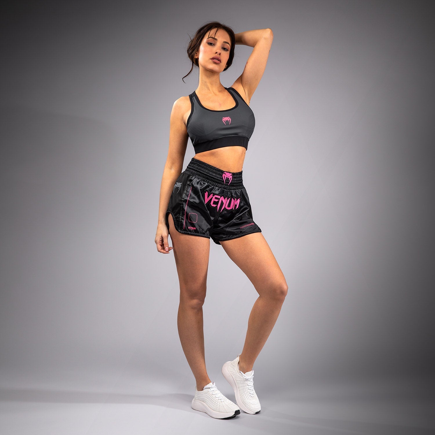Venum Tactical XT Muay Thai Shorts for Men - Lightweight MMA Training & Fight Shorts - Black/Storm Grey - Perfect for Muay Thai, Kickboxing & MMA Training