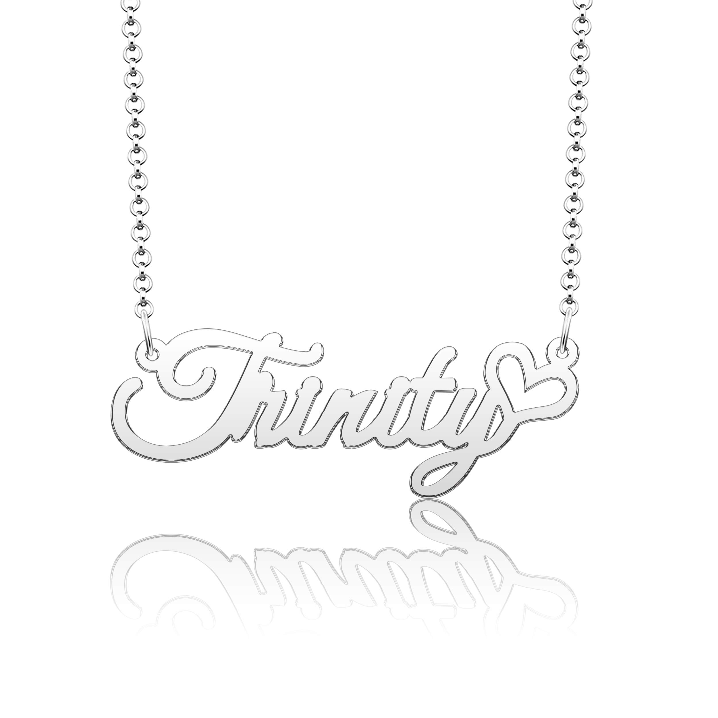 **Personalized Name Necklace for Women & Girls - Heart Symbol Copper & Gold Name Jewelry - Perfect Gift for Birthday, Anniversary & Valentine's Day**
