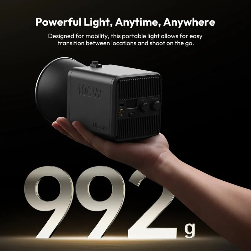 Ulanzi 100W COB Video Light with Built-in Battery - Bi-Color & RGB LED Panel for Photography, YouTube Videos, Live Streaming & Studio Lighting