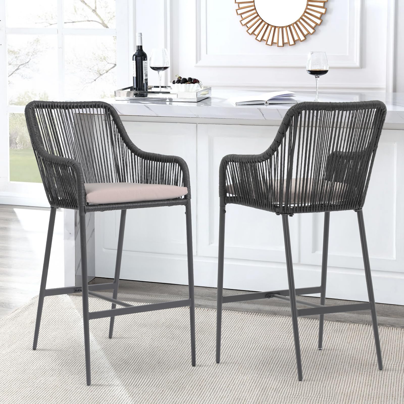 COBANA 2-Pack Outdoor Bar Stools - 36