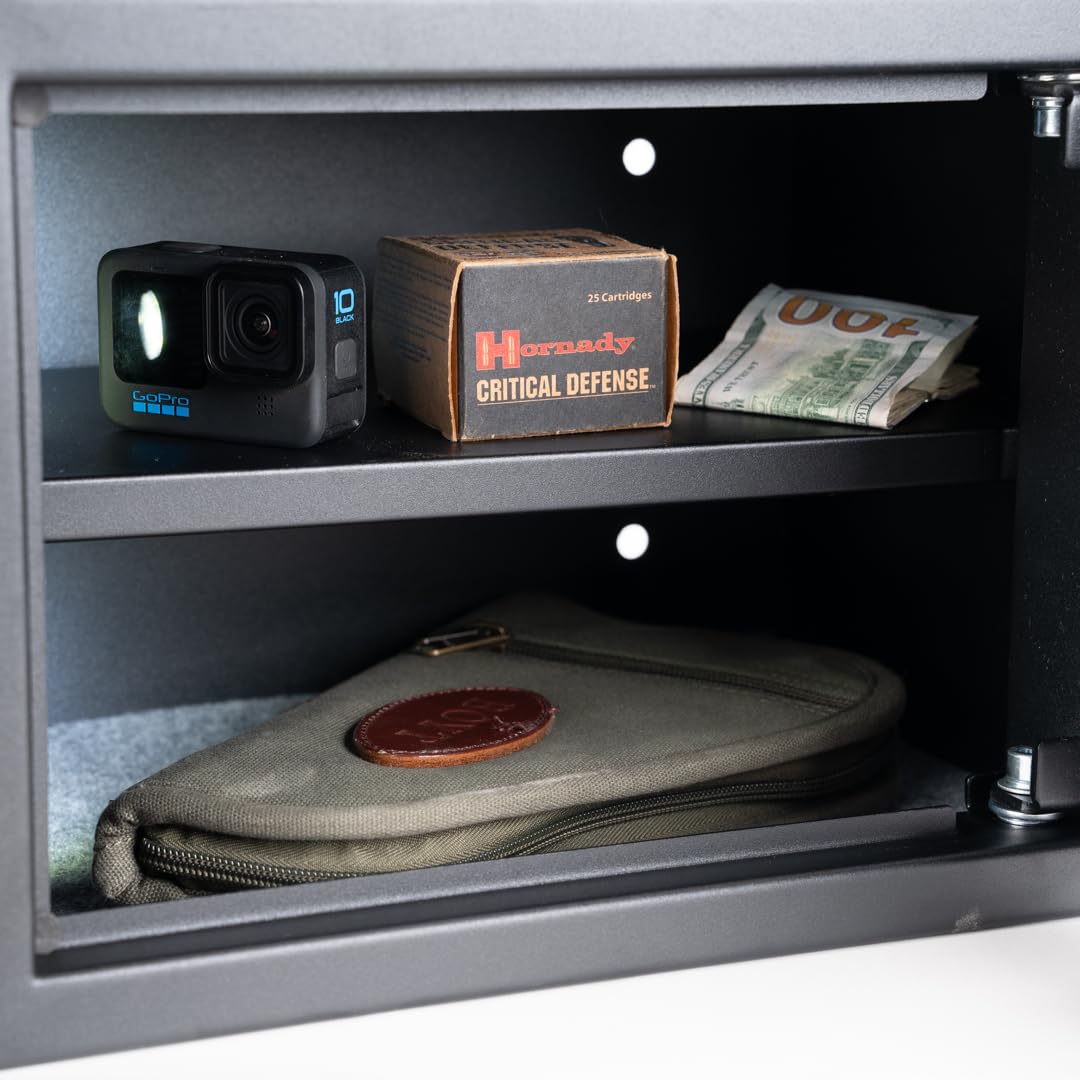 Biometric Steel Safe Box with Fingerprint Lock - Portable Personal Security Safe for Home, Office & Travel (Batteries Included) | Perfect for Jewelry, Cash, Documents & Valuables Protection