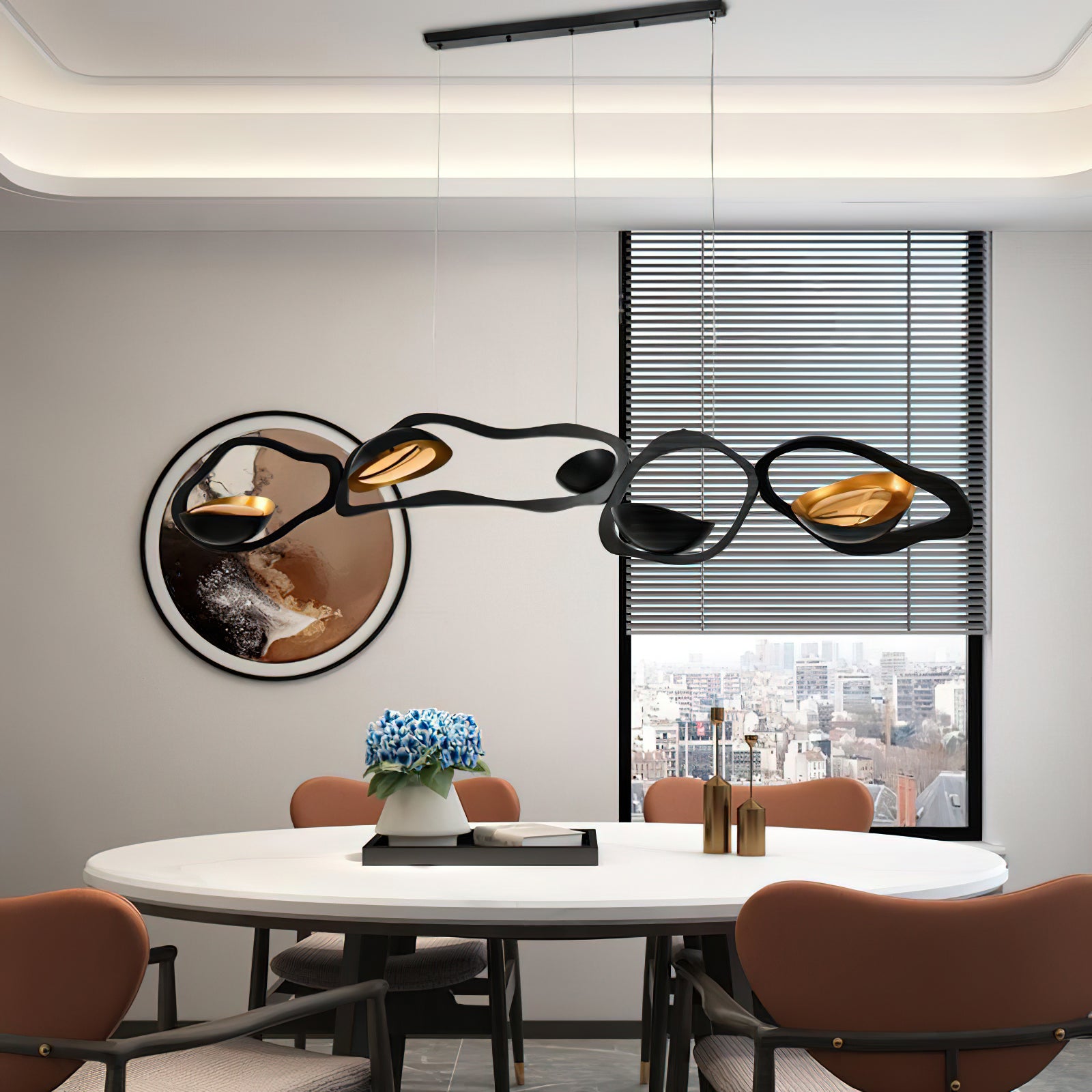 Emmett Chandelier - Modern Crystal Ceiling Light Fixture for Dining Room, Living Room & Bedroom | Elegant Home Decor Lighting | Energy Efficient LED Chandelier for Indoor Spaces