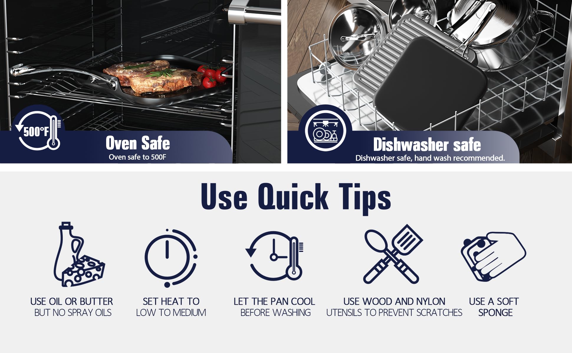 Premium Nonstick Square Griddle Pan 11x11 Inch - Hard Anodized Aluminum Cookware for Pancakes, Eggs & Burgers - Black - Perfect for Stovetop, Induction & Outdoor Cooking