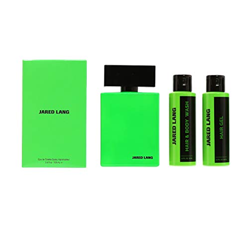 Jared Lang Trio Set - 3.4 oz EDT Spray, 2 oz Body Wash & 2 oz Hair Gel for Men | Fresh Fragrance Gift Set | Perfect for Daily Use, Travel & Gifting