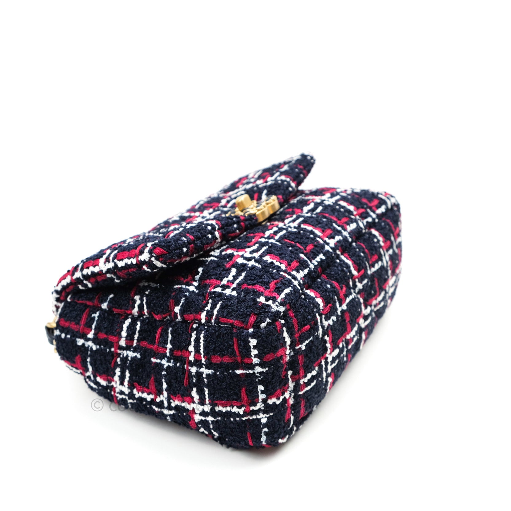 Chanel 19 Small Tweed Handbag in Red & Navy with Mixed Hardware - Luxury Crossbody Bag for Women, Perfect for Date Night & Special Occasions