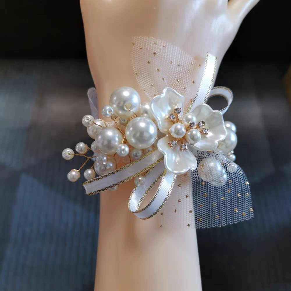 Elegant Wedding Bridal Corsage Floral Wristlet for Bride - Perfect for Bridal Showers, Ceremonies & Special Occasions