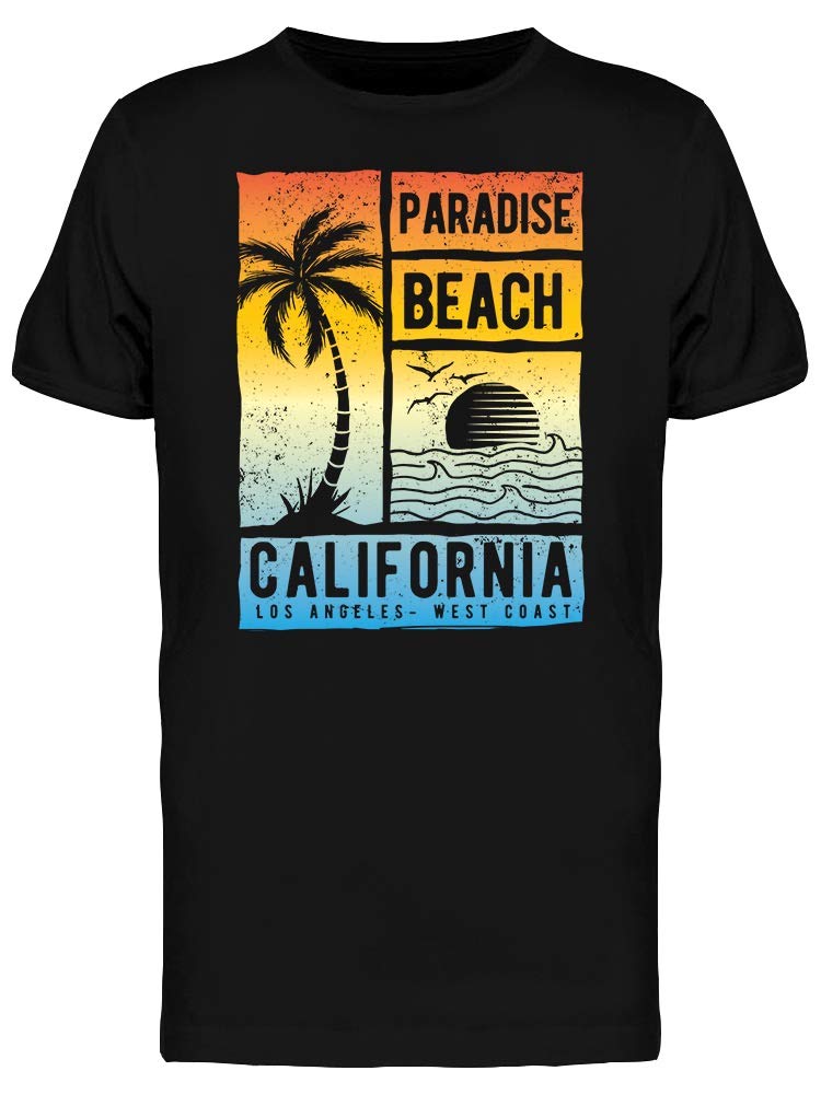 Paradise Beach California T-Shirt for Men | Soft Cotton Casual Tee | Perfect for Summer Vacations, Beach Trips & Outdoor Adventures