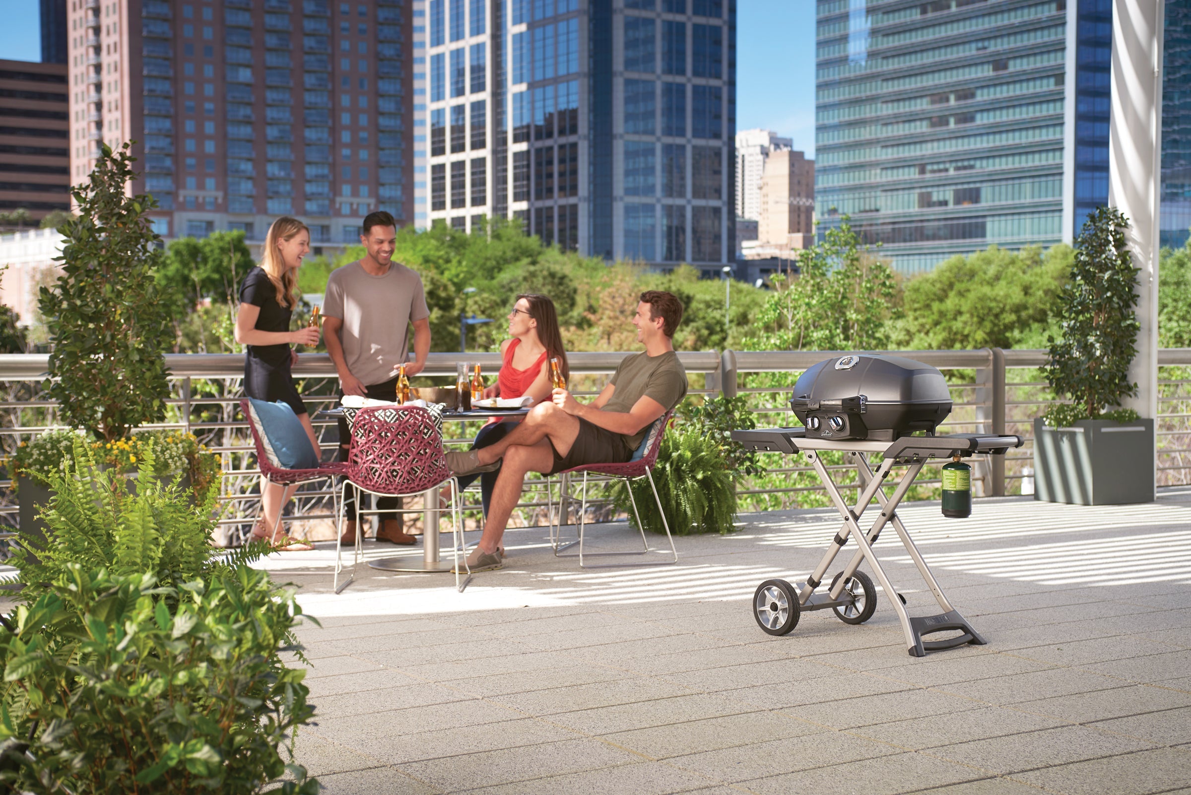 Napoleon TravelQ PRO 285X Portable Gas Grill - Compact Propane BBQ with Scissor Cart, Perfect for Camping, Tailgating & Outdoor Cooking (Black)