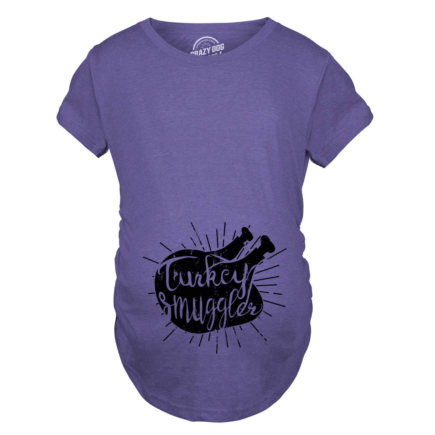 Funny Turkey Smuggler Thanksgiving Maternity T-Shirt - Cute Pregnancy Announcement Tee for Expecting Moms | Perfect for Baby Showers, Gender Reveals & Holiday Family Photos