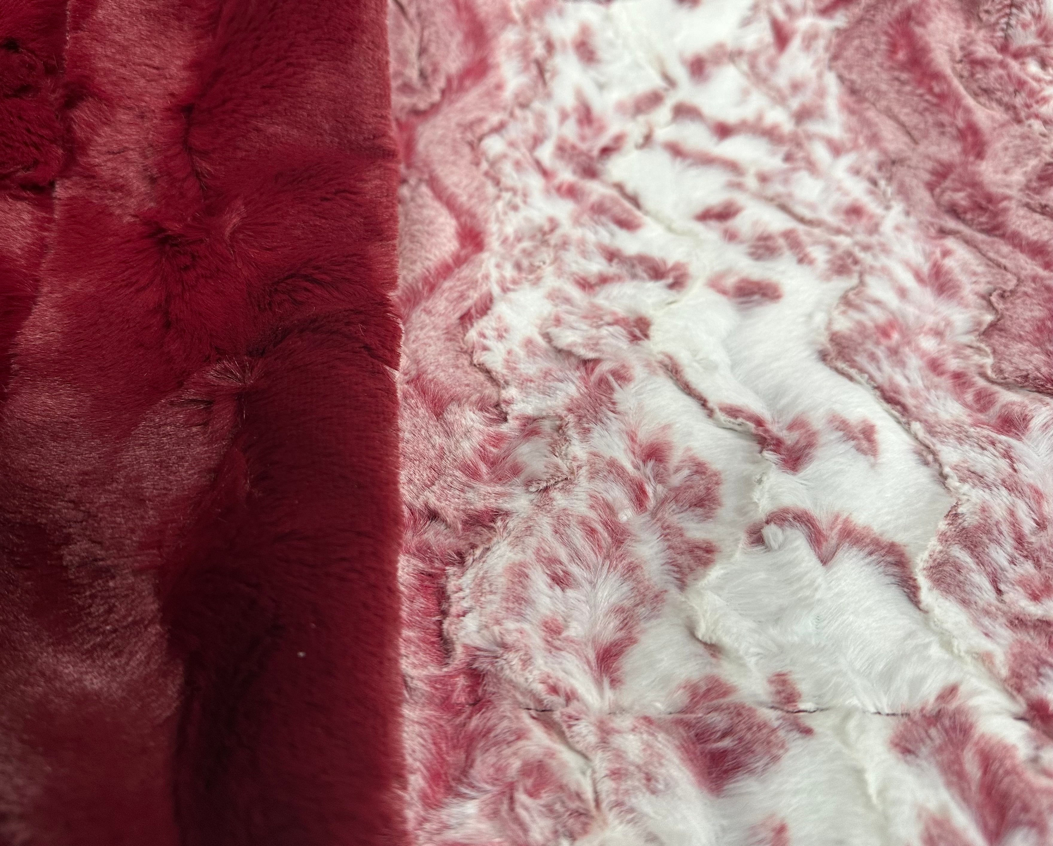 Merlot Snow Owl & Merlot Hide X-Wide Double Minky Adult Blanket 61x80 - Ultra Soft Luxury Throw for Bed, Couch & Winter Warmth