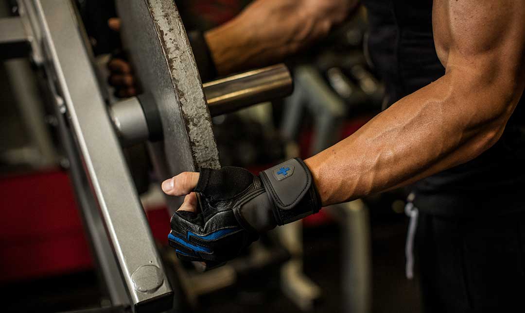 Harbinger Training Wristwrap Gloves for Weightlifting & CrossFit - Black/Blue - Support & Protection for Gym Workouts