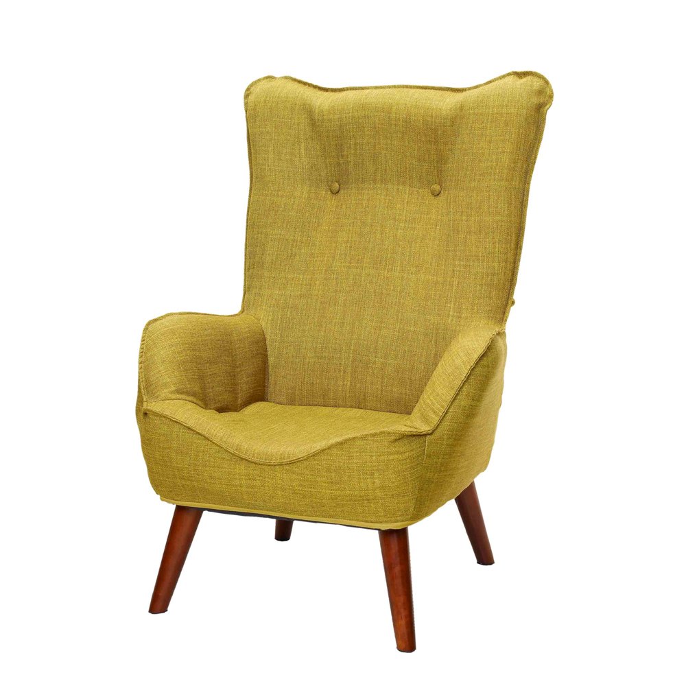 Doshisha NHBC-GN High Back Floor Chair - 1-Seater Sofa with Armrests, Compact Storage Design - Perfect for Small Spaces, Living Rooms & Reading Nooks - Green