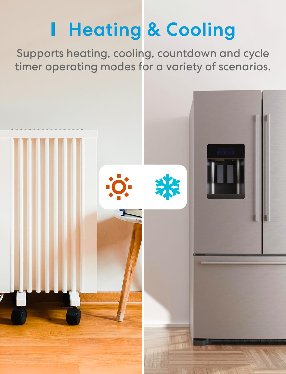 meross Smart Temperature Controller Thermostat - WiFi Enabled for Heating & Cooling (120V 15A 1800W) - Compatible with Apple HomeKit, Alexa & Google Assistant - Perfect for Home Brewing, Fermentation, Reptile Tanks & Greenhouse Climate Control