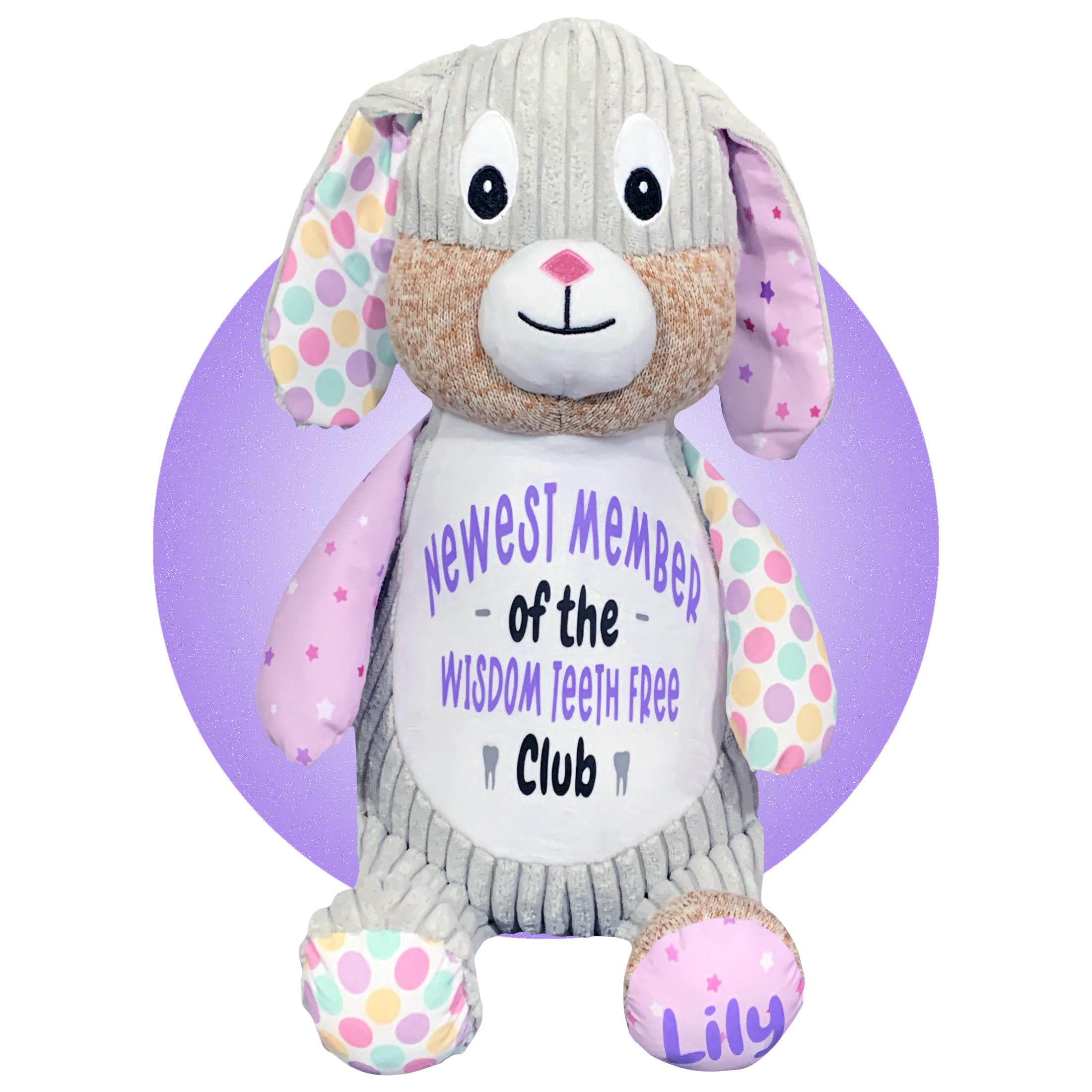 Personalized Wisdom Teeth Removal Recovery Gift Basket - Get Well Soon Care Package for Post-Surgery Comfort - Violet Bunny Design by Kikilishop | Perfect for Friends & Family After Dental Surgery