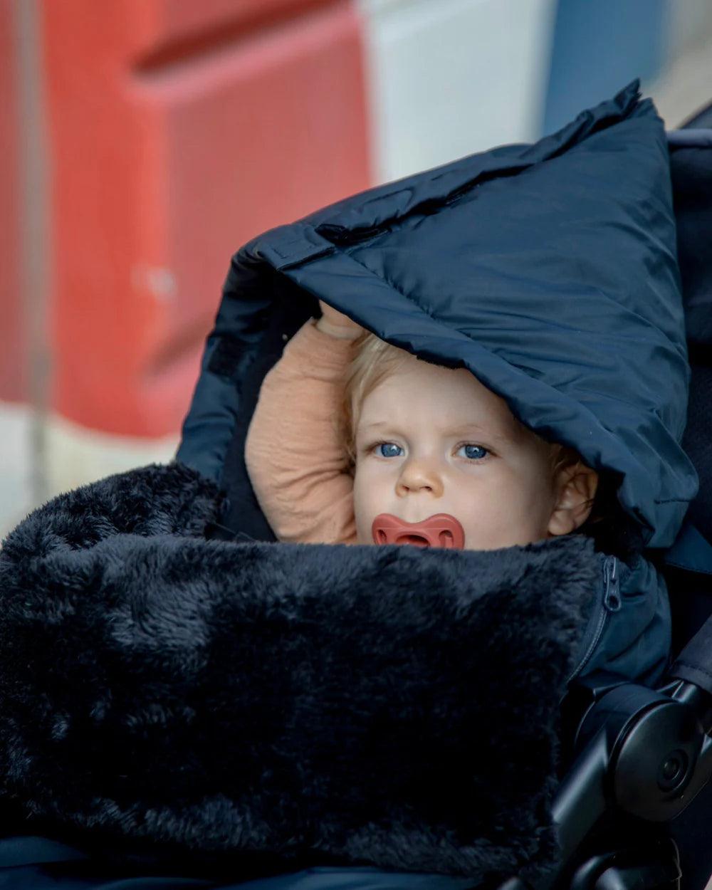 7 A.M ENFANT Premium Plush Car Seat Cover & Stroller Footmuff Pod - Soft Black Winter Warmth for Babies - Perfect for Cold Weather, Travel, and Outdoor Adventures
