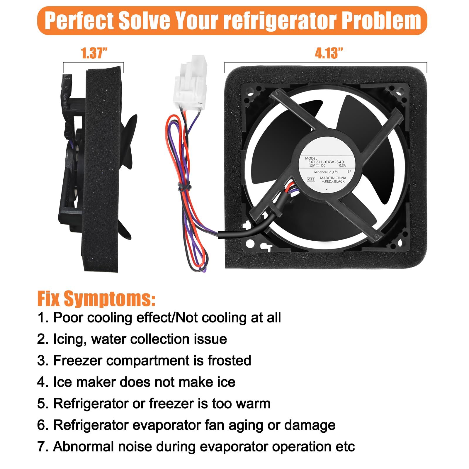 Upgraded DA81-06013A Refrigerator Evaporator Fan Motor - Compatible with Samsung Refrigerators RF263BEAESR RF260BEAESR - Quiet Operation with DA32-10105X Temperature Sensor - Perfect for Home Kitchen Fridge Repair and Maintenance