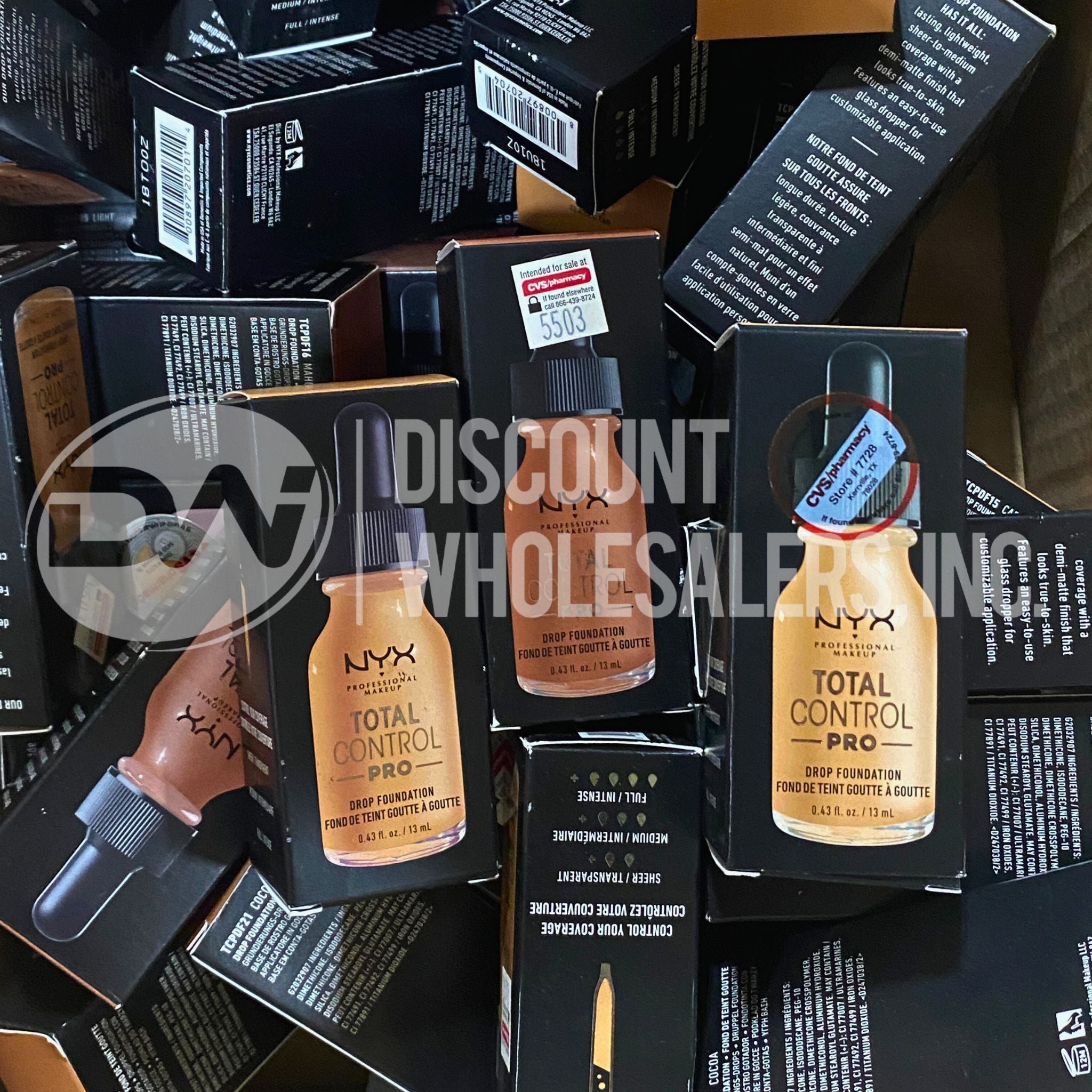 NYX Assorted Drops Foundation Total Control - 60 Pcs Lot with Multiple Shades for Flawless Coverage | Perfect for Daily Makeup, Professional Makeup Artists & Photo Shoots
