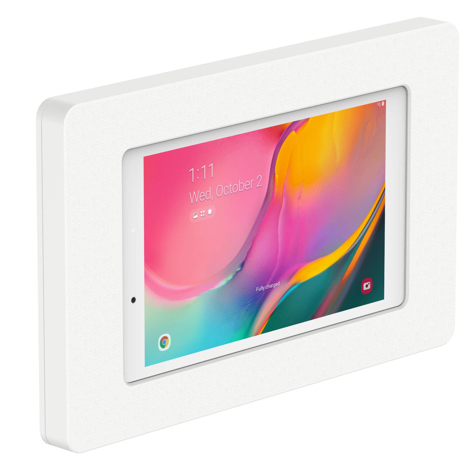 VidaMount White VESA Mount Enclosure for Samsung Galaxy Tab A 8.0 (2019) - Wall Mount Bracket for Home, Office & Kitchen Tablet Installation