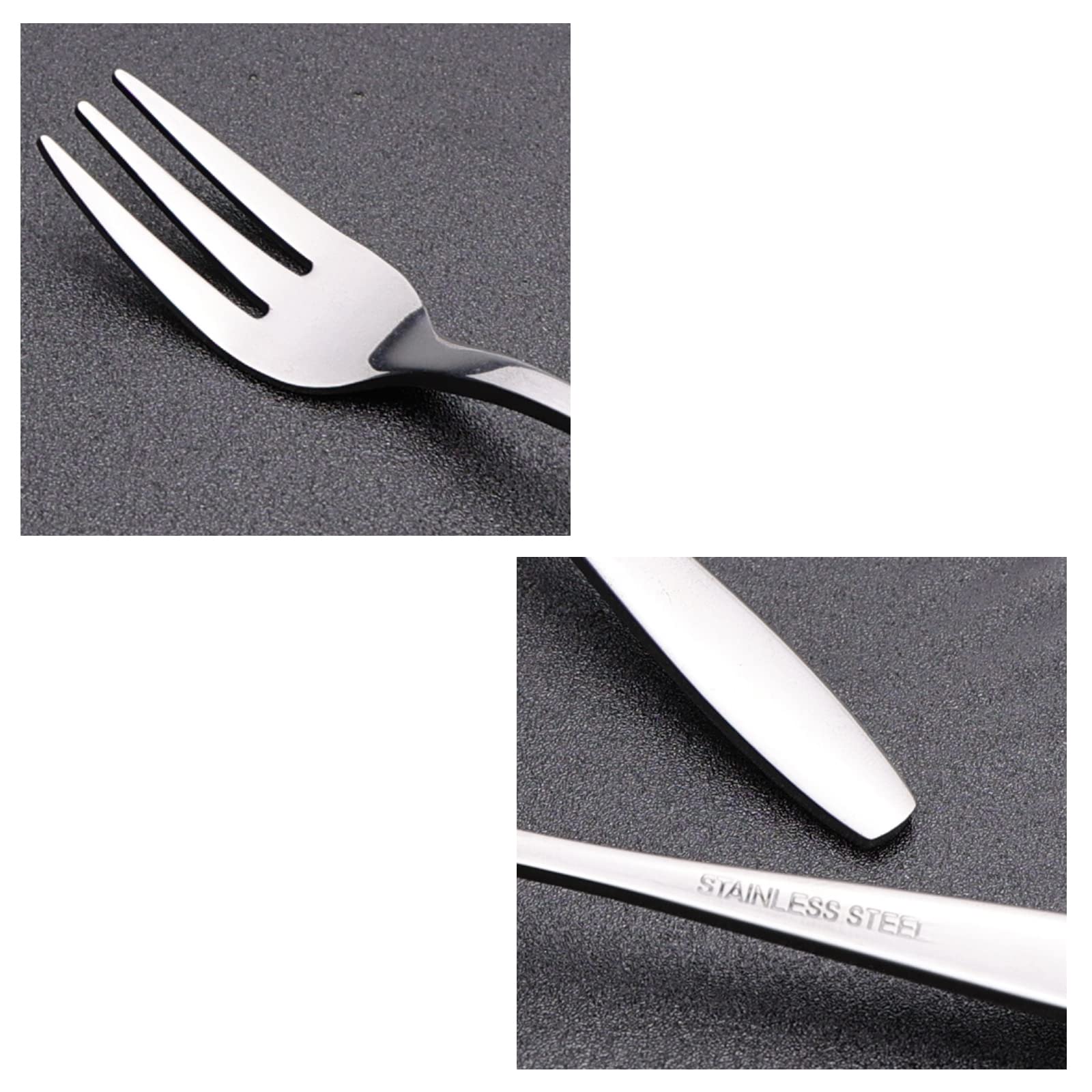 Pekky 12-Piece Stainless Steel 3-Tine Cake Forks Set - Elegant Dessert & Appetizer Forks for Parties, Weddings, and Fine Dining