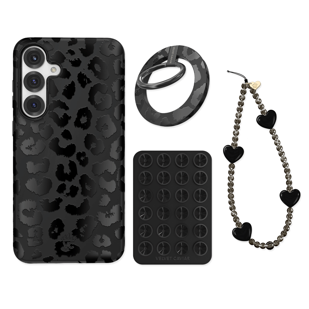 Samsung Galaxy Grip Case with Black Leopard Design - Protective Phone Cover for Samsung Galaxy [Model] | Stylish & Secure for Everyday Use, Travel, and Outdoor Activities
