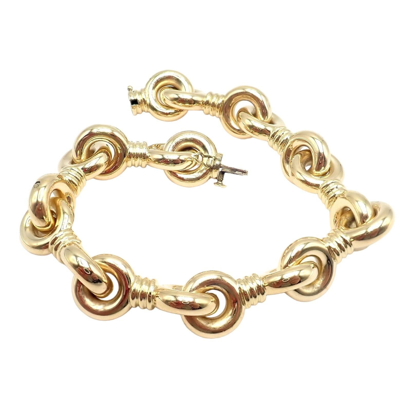 Vintage Chunky 18k Yellow Gold Bracelet - 8 Inch, 37 Grams | Luxury Estate Jewelry for Women | Perfect for Weddings, Parties & Special Occasions
