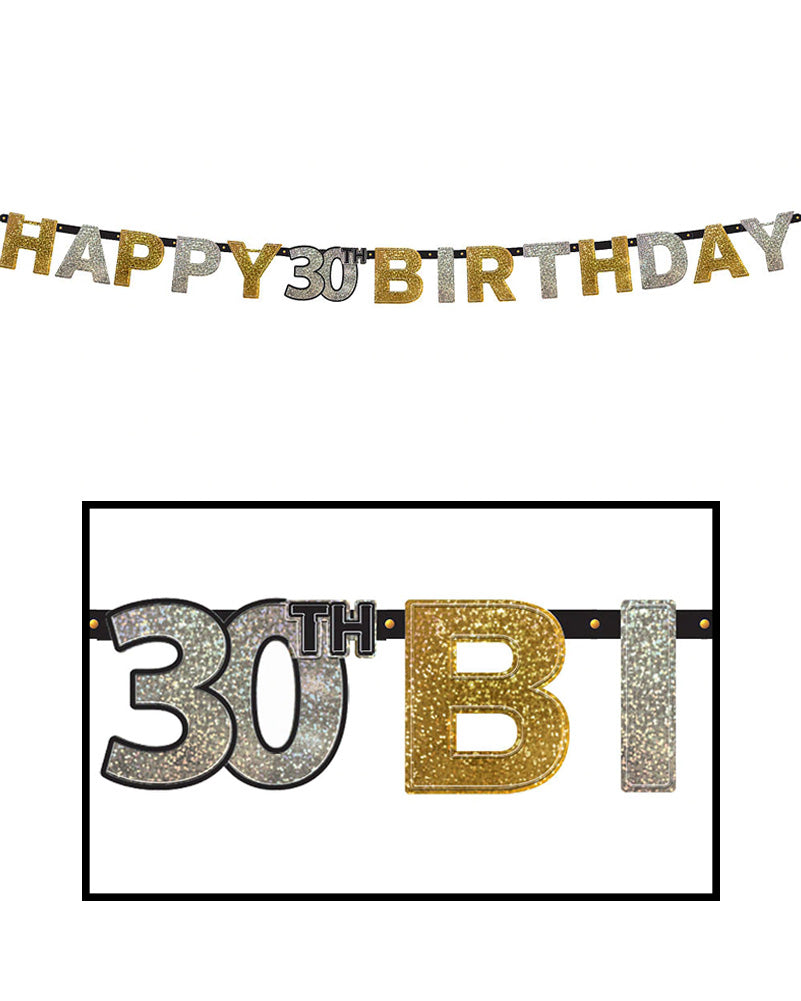 30th Birthday Banner - Sparkling Celebration Decor for Parties, Milestone Events & Festive Gatherings