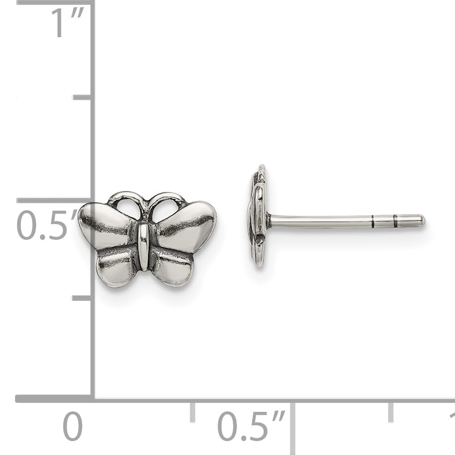 Oxidized Sterling Silver Butterfly Post Earrings for Women - Elegant Boho Jewelry for Everyday Wear & Special Occasions
