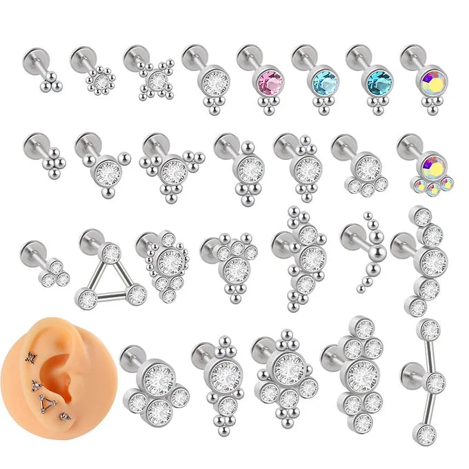 16G Titanium Flat Back Lip Studs for Piercing | DL045 | Hypoallergenic Body Jewelry for Sensitive Skin | Perfect for Everyday Wear and Special Occasions