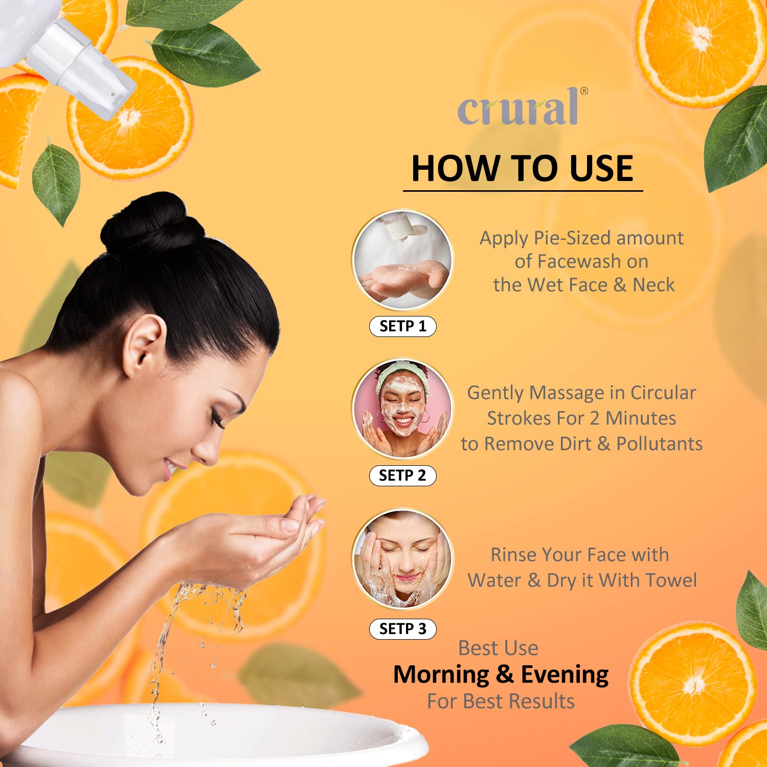 Vitamin C Brightening Face Wash Combo Pack of 2 - For Men & Women | With Aloe Vera & Orange Extract | All Skin Types | 2 x 200ml | Daily Cleansing & Glowing Skin Routine