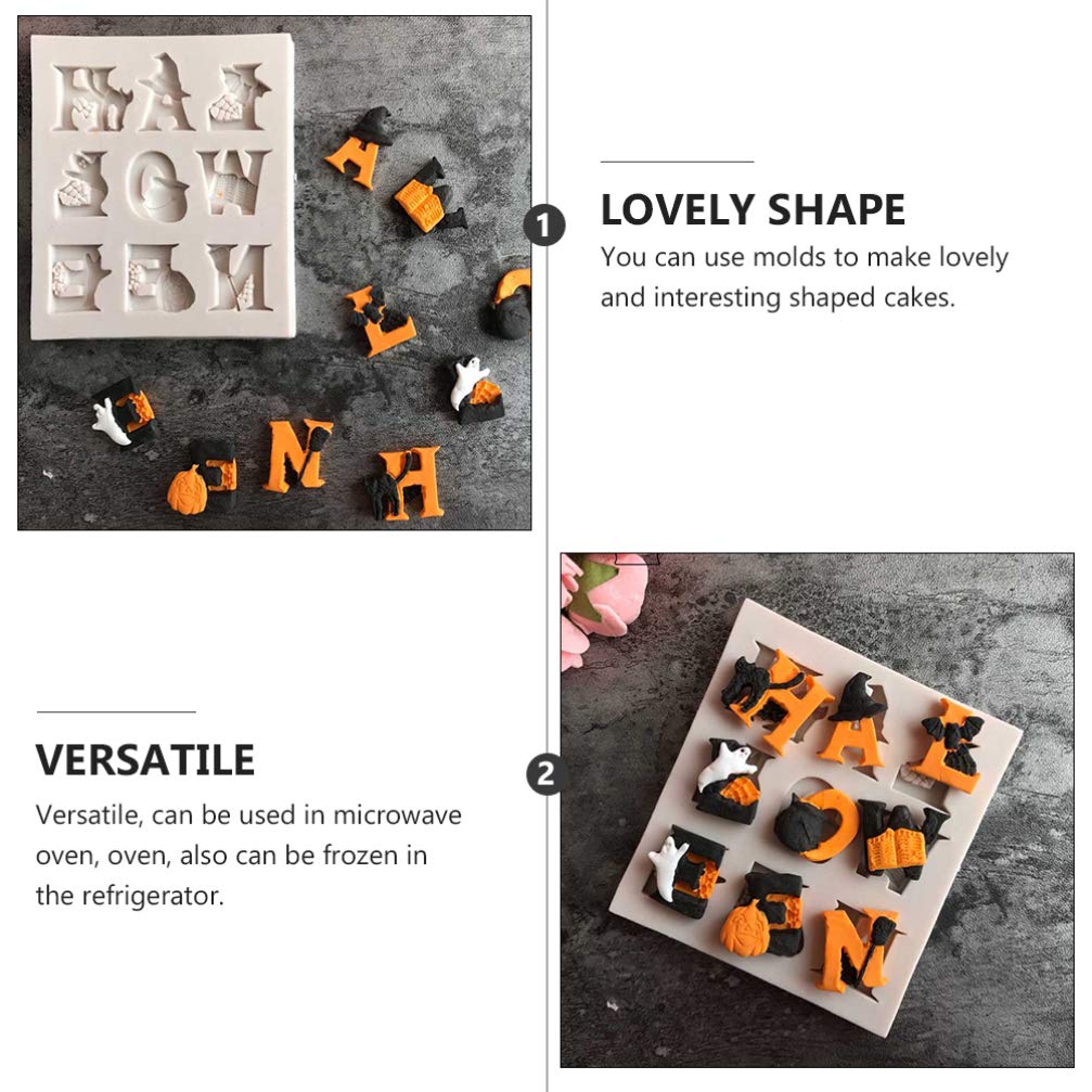 Hemoton 2-Pack Halloween Silicone Baking Molds - Pumpkin Cake, Dog Treat, Candle & Jelly Molds for Fondant Letters & White Cake Decorations | Perfect for Halloween Parties, DIY Desserts & Holiday Baking