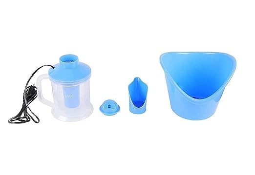 KENDRICK All-in-One Steam Vaporizer for Cold & Cough Relief - Personal Nose Steamer & Inhaler Machine for Adults & Kids (Blue & White) - Perfect for Home Use, Travel, and Office Wellness