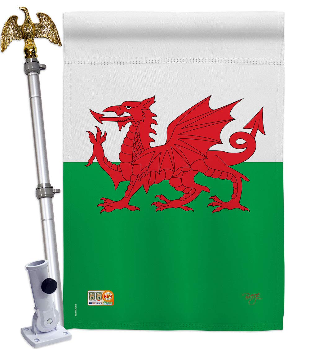 Wales Nationality Decorative Flag Set 28x40