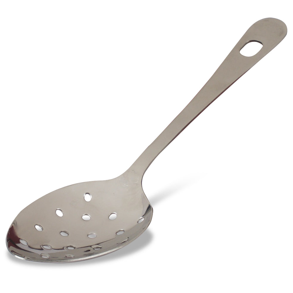 9.5 Inch Perforated Slotted Spoon - Stainless Steel Kitchen Strainer for Cooking, Frying & Serving - Perfect for Pasta, Vegetables & Deep Fry Oil Drainage
