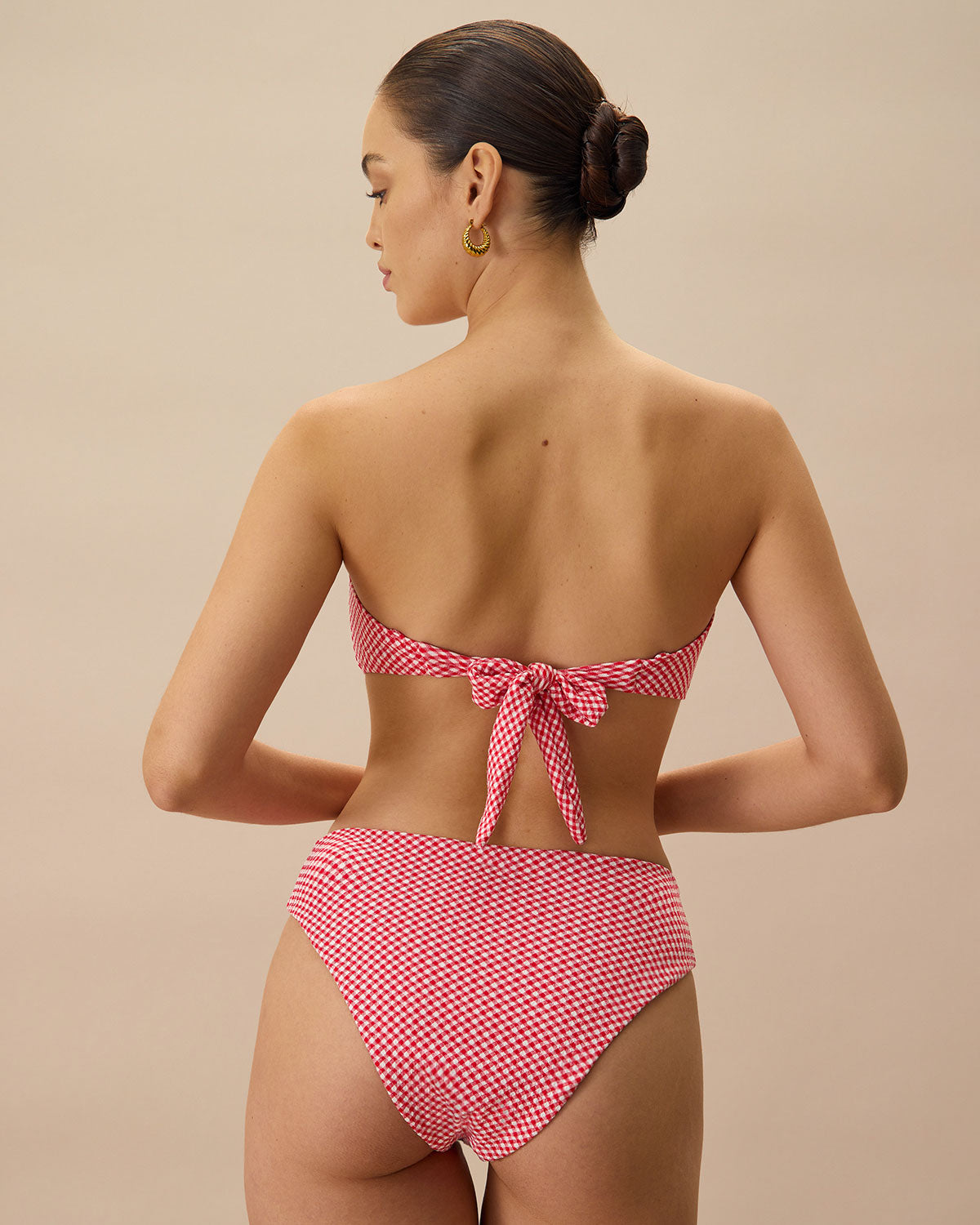 Stylish Red Plaid Bikini Bottom - High Waisted Swimwear for Women - Perfect for Beach Vacations, Pool Parties & Summer Getaways