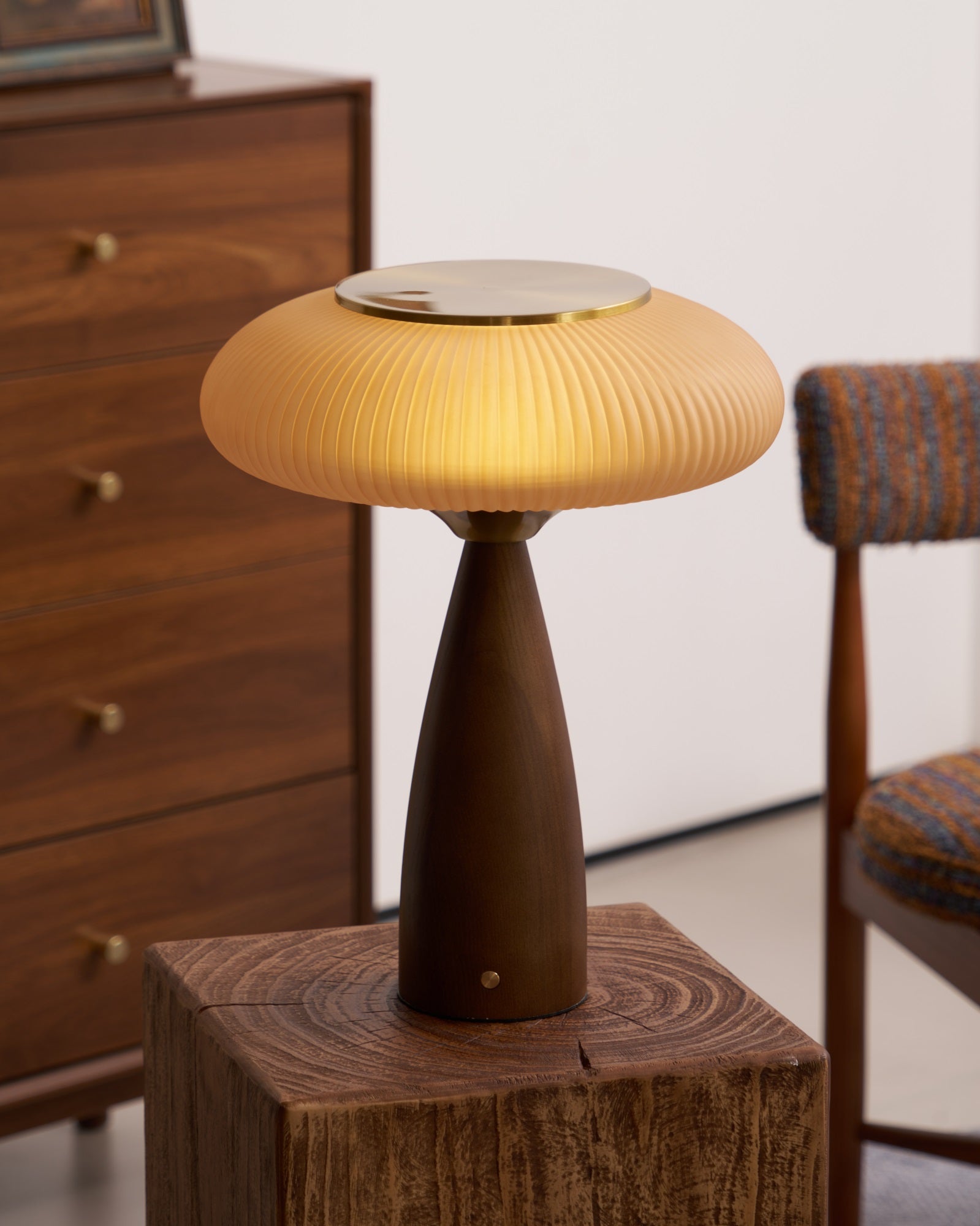 Cielo Wooden Rechargeable Table Lamp - Modern Nightstand Light with USB Charging for Bedroom, Living Room & Office Decor