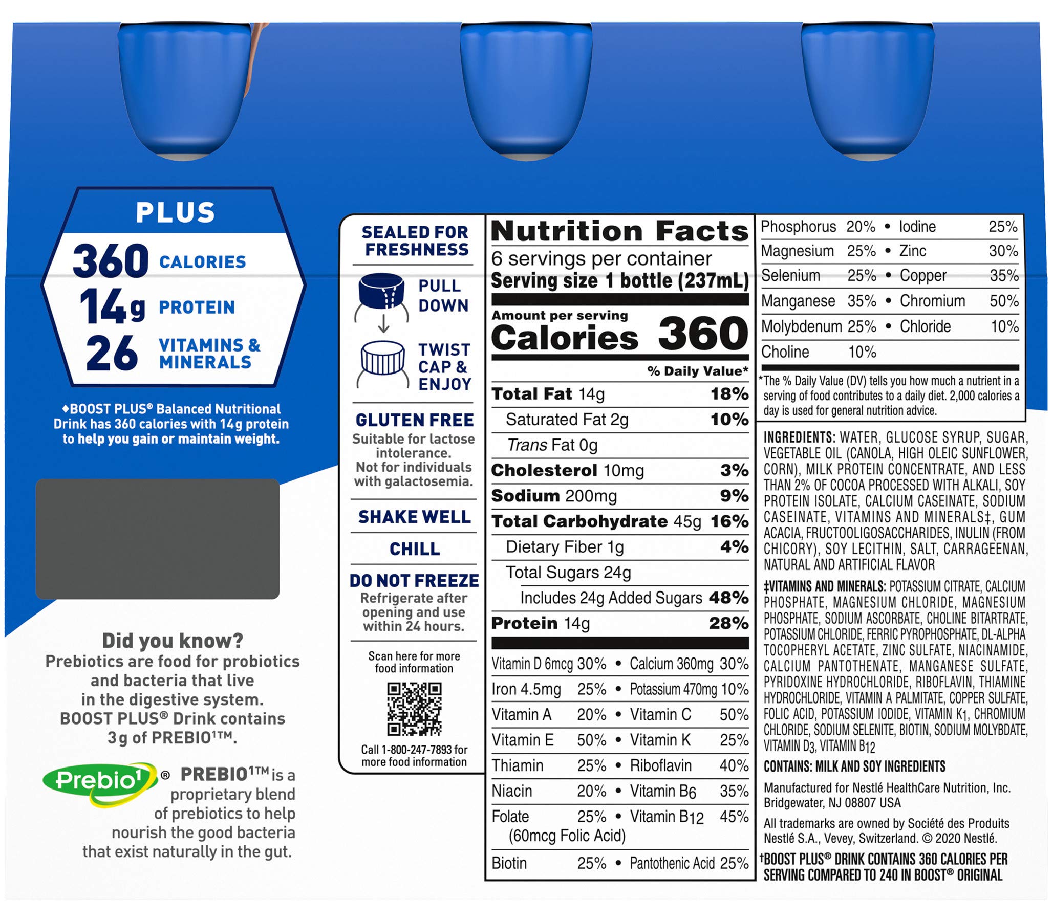 Boost Plus Nutritional Energy Drink - Chocolate Flavor, 8 oz (6 Pack) | High Protein Meal Replacement for Active Lifestyles, Workouts & On-the-Go Nutrition