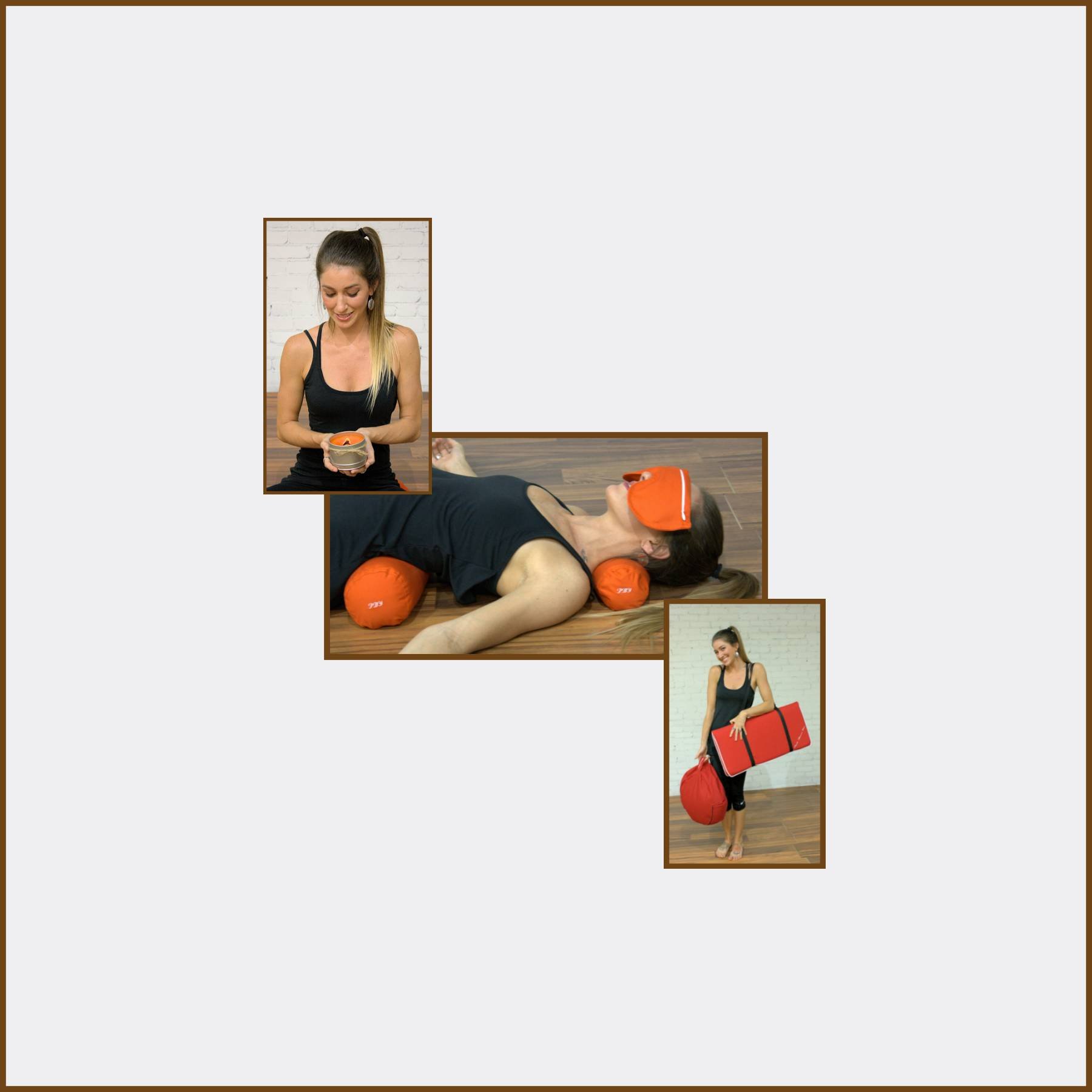 7-Piece Restorative Yoga Set with Zafu Meditation Pillow, Zabuton Cushion, Eye Pillow, Neck & Back Bolsters, Soy Candle & Strap - Perfect for Home Yoga, Meditation & Relaxation Therapy
