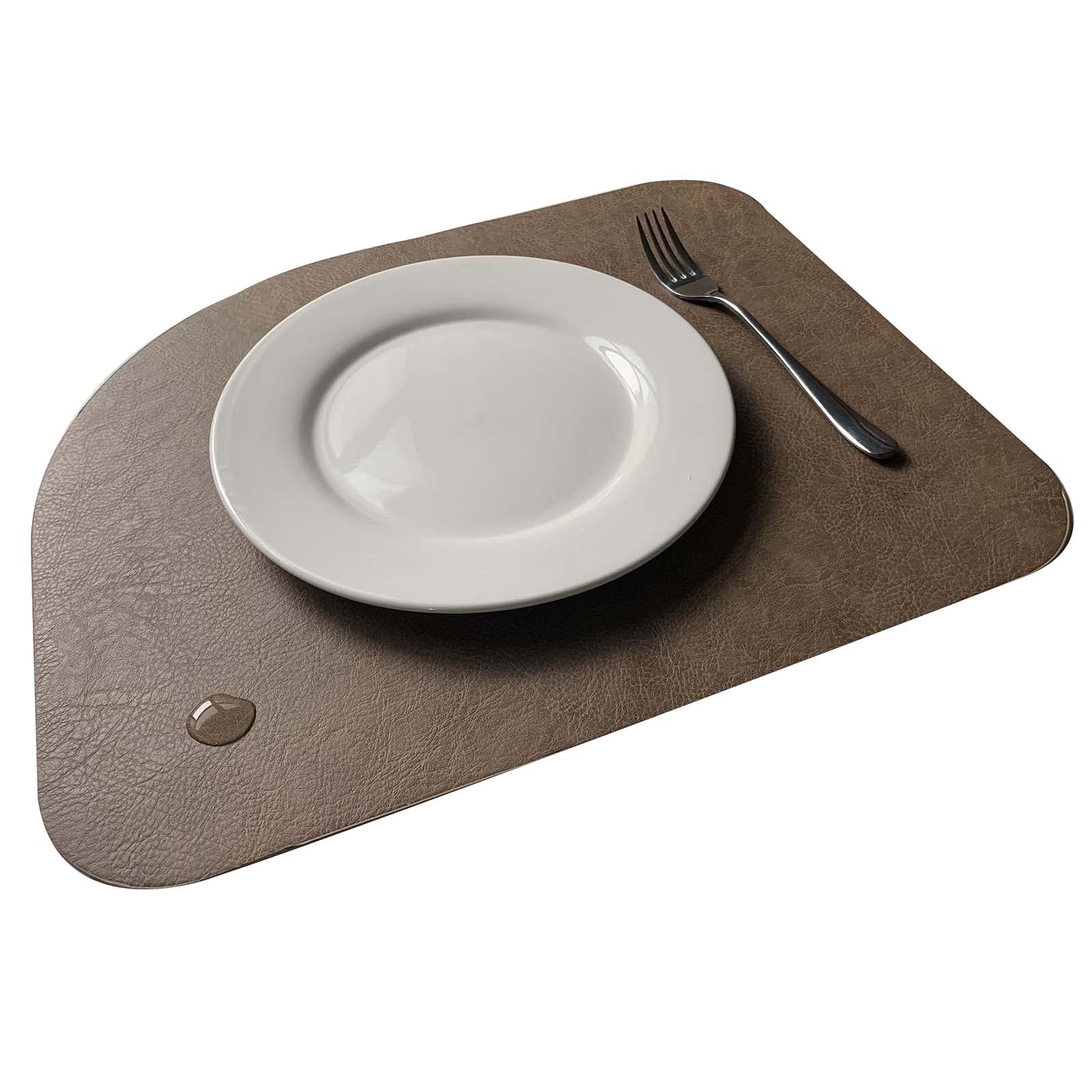 Premium Faux Leather Placemats Set of 6 - Waterproof & Heat Resistant Irregular Table Mats - Easy Clean Washable PU Dining Mats for Kitchen, Restaurant, Coffee Shop & Home Decor (Coffee Brown)