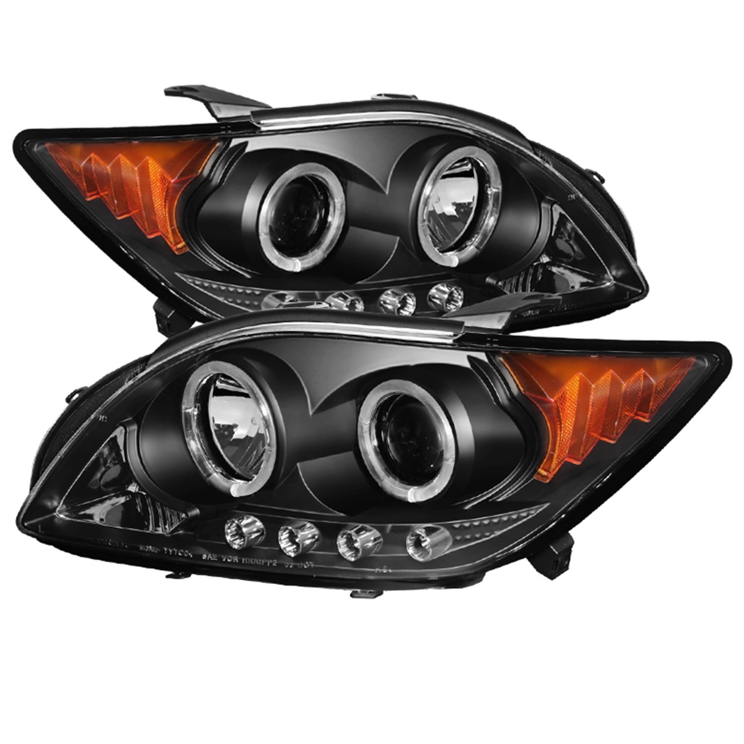 Spyder 5073303 Projector Headlights for 2008-2010 Scion TC - LED Halo Lights with Replaceable LEDs - Black Housing - Includes H1 High Beam & 9006 Low Beam Bulbs - Perfect for Night Driving & Car Upgrades