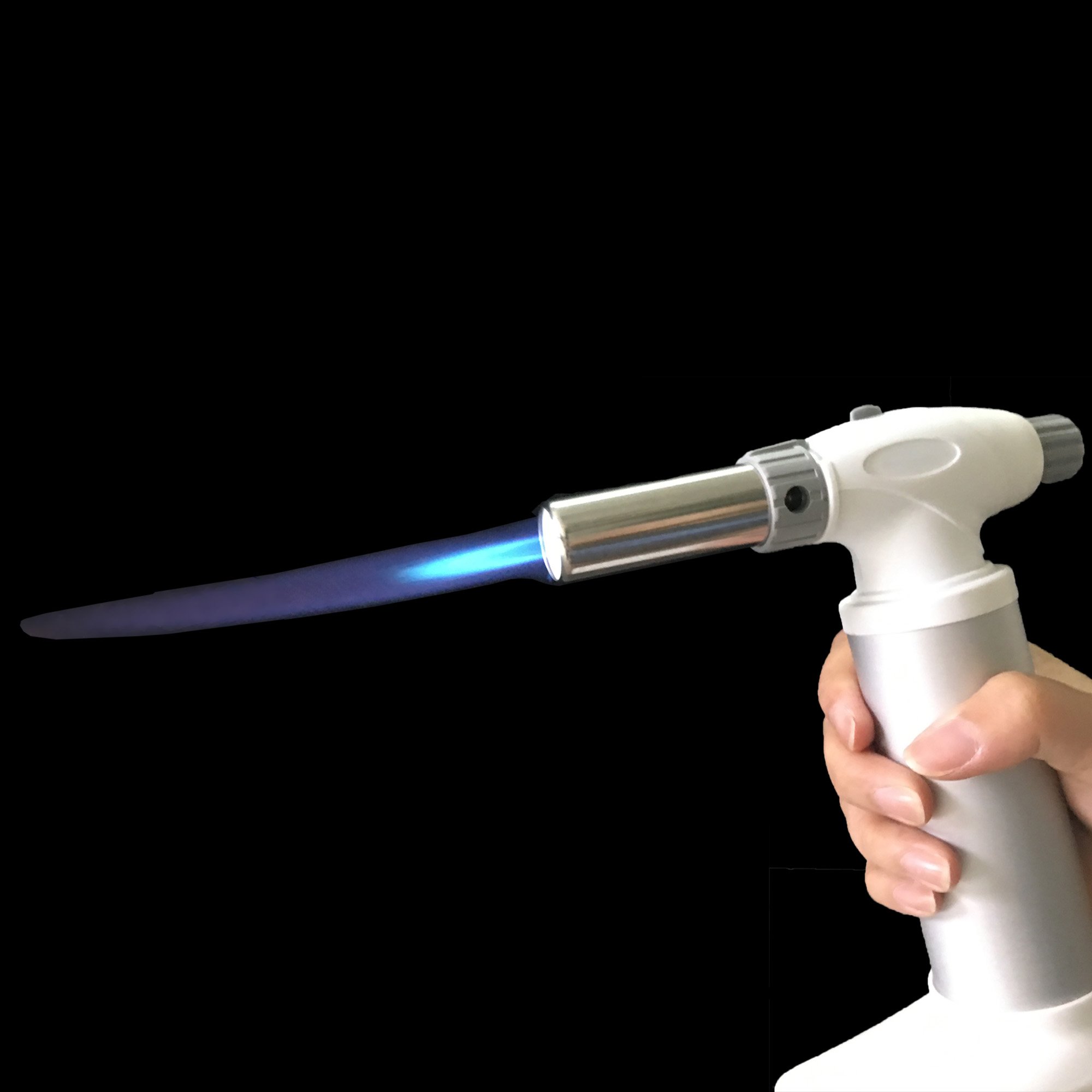 All Splendid Gas Soldering Torch Kit with Safety Lock & Adjustable Flame - Professional Butane Blow Torch for DIY, Jewelry Making, Cooking & Kitchen Use - Handheld Torch Tool (White)
