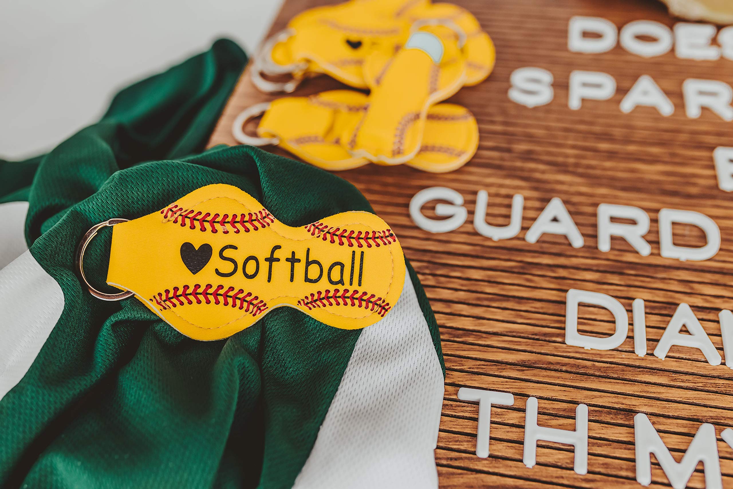Softball Keychain & Lip Balm Holder - Perfect Gift for Girls, Teens & Players - Team Spirit Accessories for Games & Practice (2-Pack)
