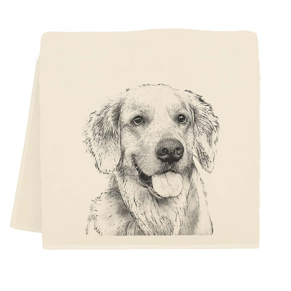 Golden Retriever Tea Towel Set of 2 - Absorbent Kitchen Dish Towels with Cute Dog Design - Perfect for Drying Dishes, Cleaning Countertops, and Gift for Dog Lovers