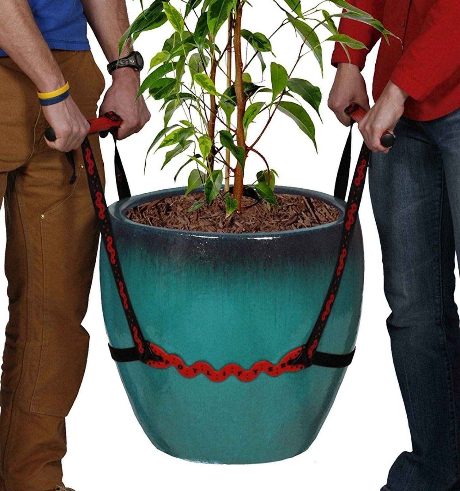 PotLifter - Heavy Duty Potted Plant Mover & Garden Lifting Tool for Flower Pots, Planters, Trees, Rocks - 200 lb Capacity - Alternative to Plant Caddy - Easily Transport Heavy Items in Yard, Greenhouse or Patio