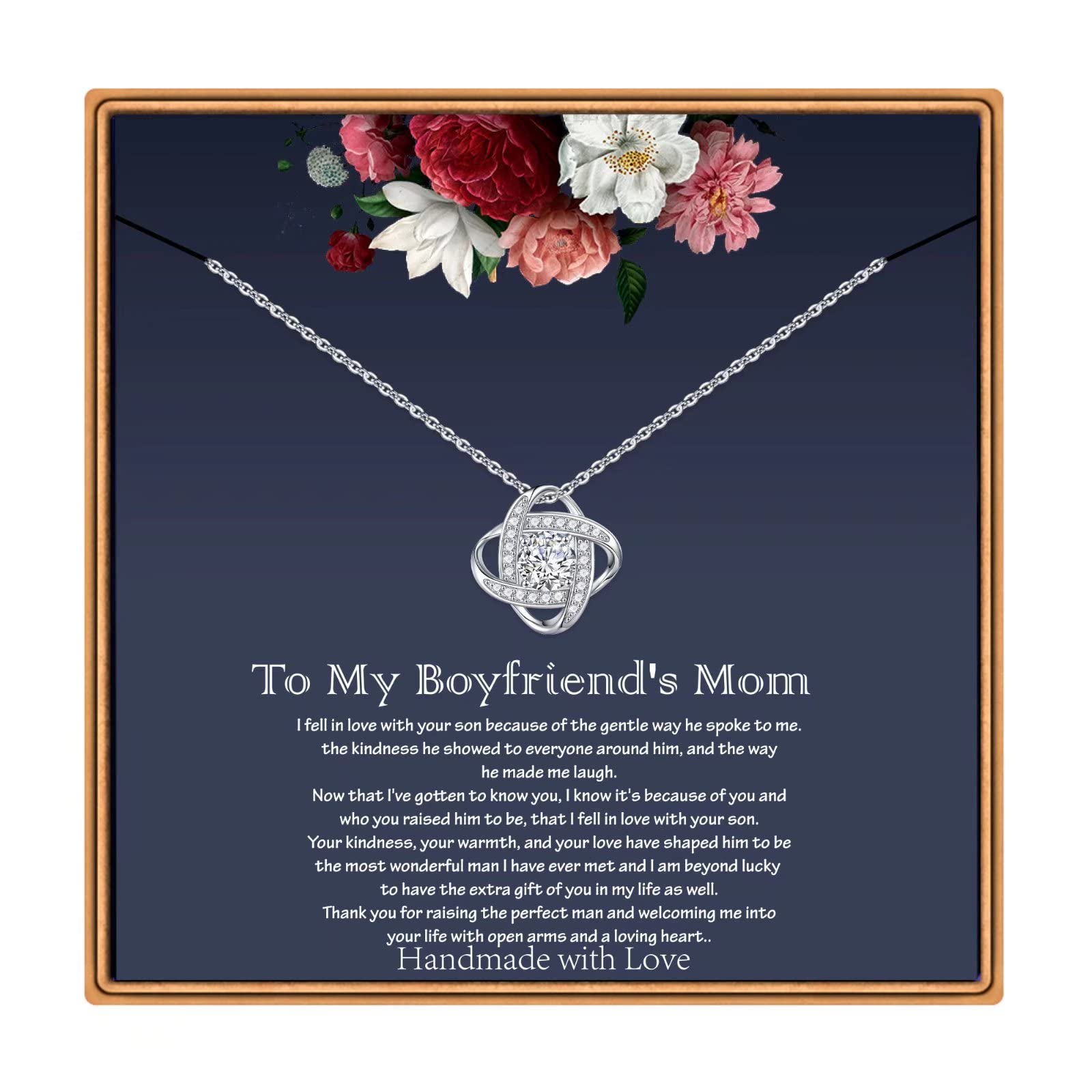925 Sterling Silver Love Knot Pendant Necklace for Women - Elegant Jewelry Gift for Mom, Grandma, Girlfriend, Sister (Graduation, Mother's Day, Anniversary, Birthday) - Perfect for Everyday Wear & Special Occasions