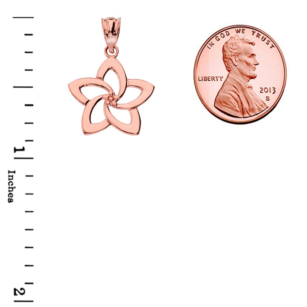 10k Rose Gold Floral Petal Pendant Necklace - Dainty Openwork Flower Jewelry for Women, Perfect for Weddings, Anniversaries & Everyday Elegance
