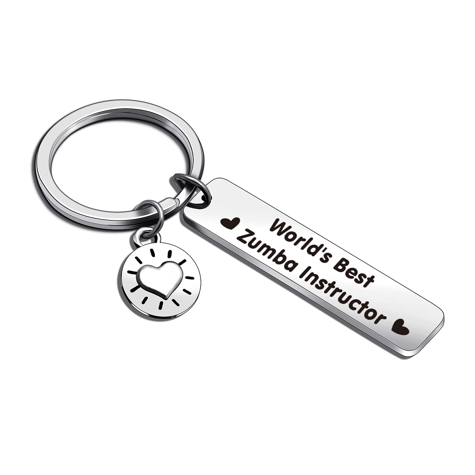 Premium Black Stainless Steel Zumba Dance Teacher Keychain - Fitness Instructor Gift for Women & Men - Modern Round Key Ring for Dance Coaches - Perfect for Zumba Classes, Gym Gifts & Teacher Appreciation