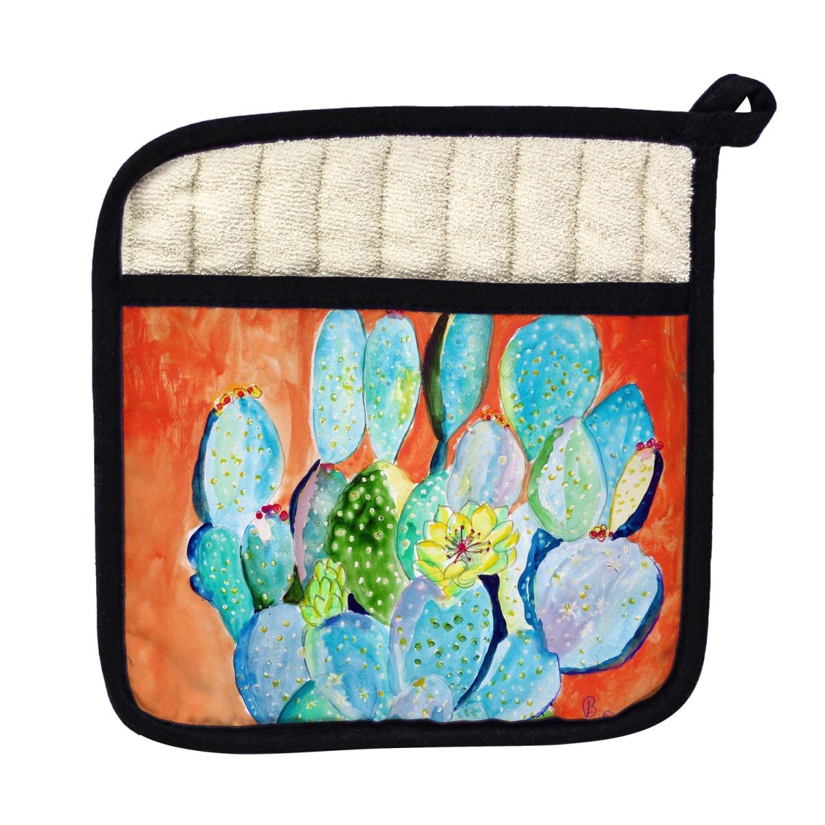 Betsy Drake PT755 Cactus II Heat Resistant Pot Holder - Oven Mitt & Kitchen Accessory for Cooking, Baking, and Grilling