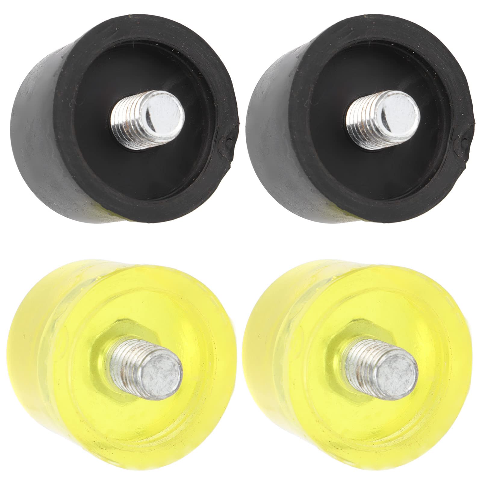 2-Pack Rubber Hammer Replacement Heads - 35mm Diameter Striking Tips for Mallet Accessories (Yellow & Black) - Ideal for Woodworking, Auto Repair & DIY Projects