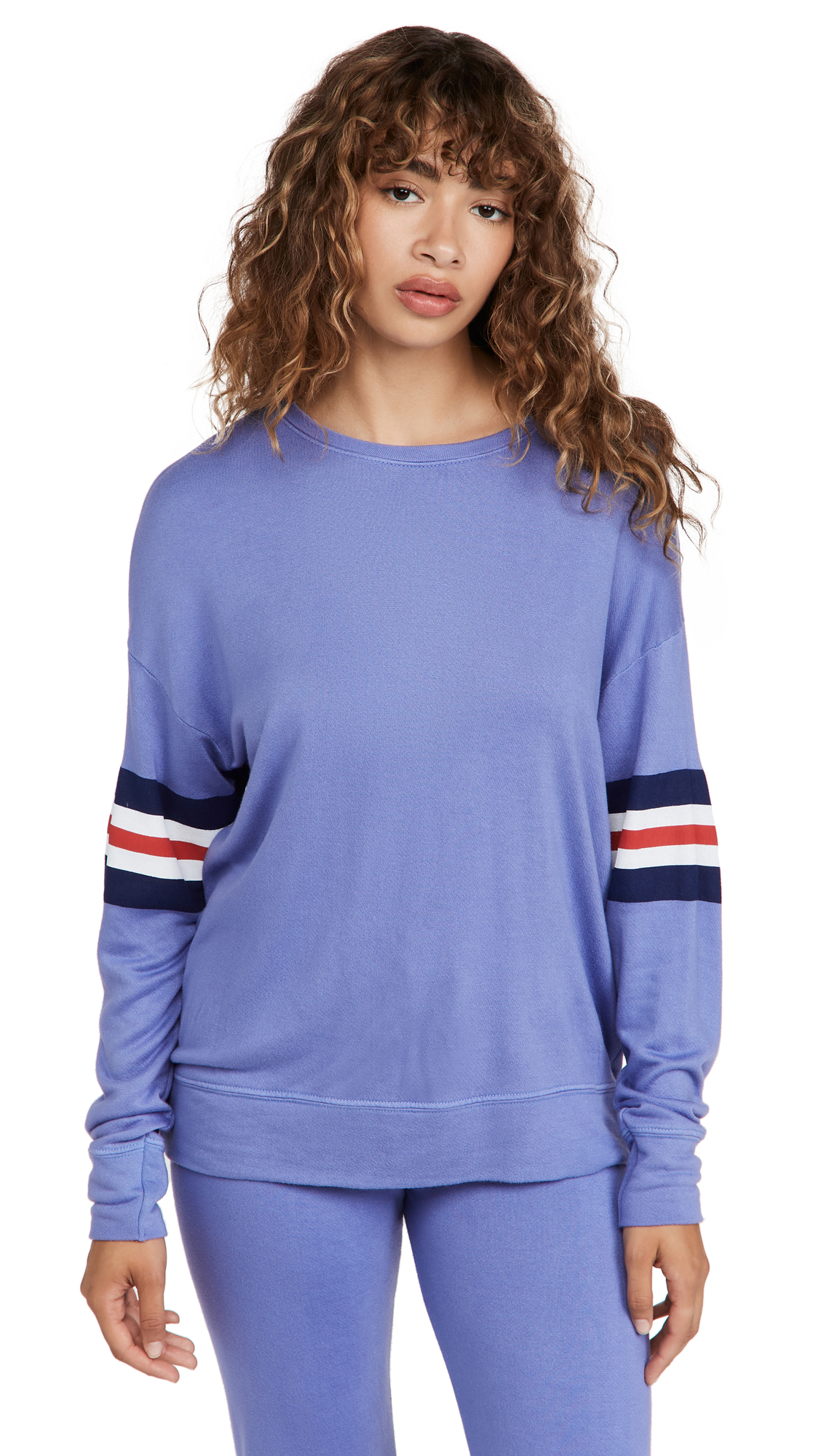 SUNDRY Women's 3 Color Stripe Sweatshirt - Soft Casual Pullover for Women | Cozy Fall & Winter Fashion | Perfect for Lounge, Outings & Coffee Dates